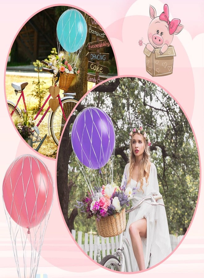 Deekin 8 Pcs Hot Air Balloons Net 36'' Hot Air Balloon Drop Net for Ceiling Release Photo Props Baby Shower Wedding Birthday Party - Image 4
